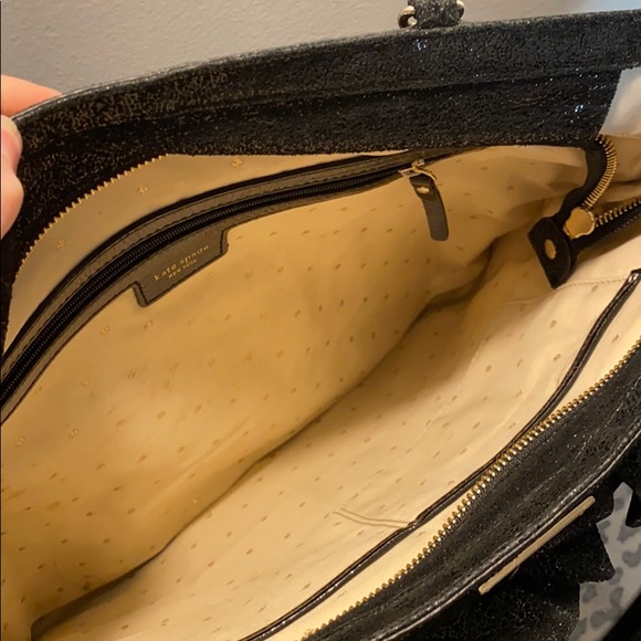 Kate Spade Black and Gold Leather Bag with Gold Chain - Picture 3 of 3